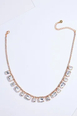 Rhinestone Glass Short Necklace