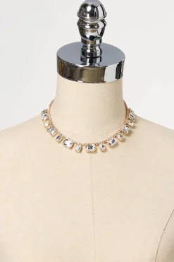 Rhinestone Glass Short Necklace