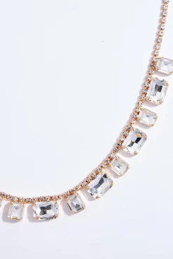 Rhinestone Glass Short Necklace
