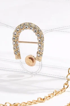 Rhinestone Horsebit Clear Crossbody