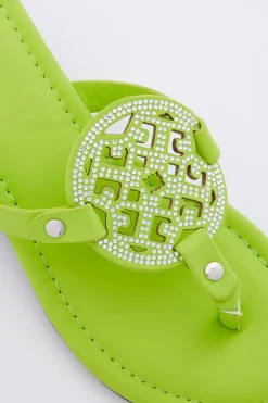 Rhinestone Medallion Sandals