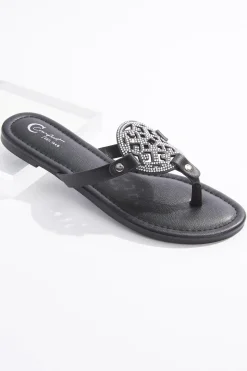 Rhinestone Medallion Sandals