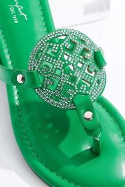 Rhinestone Medallion Sandals