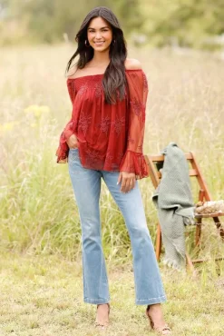 Rhinestone Paisley Bootcut Jeans