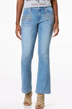 Rhinestone Paisley Bootcut Jeans