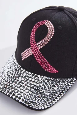Rhinestone Ribbon Bling Baseball Hat