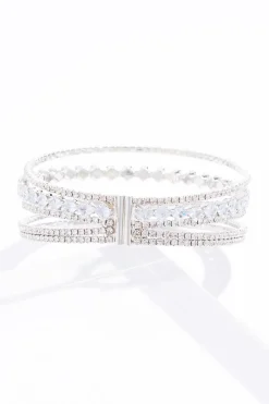 Rhinestone Row Cuff Bracelet