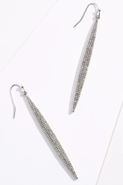 Rhinestone Sharp Linear Earrings