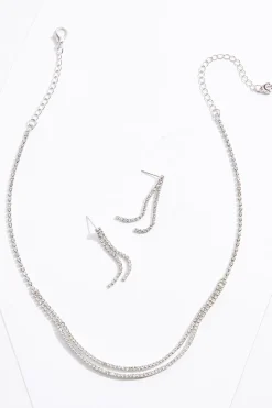 Rhinestone Short Necklace Set