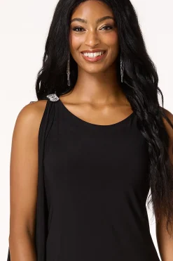 Rhinestone Shoulder Swing Dress