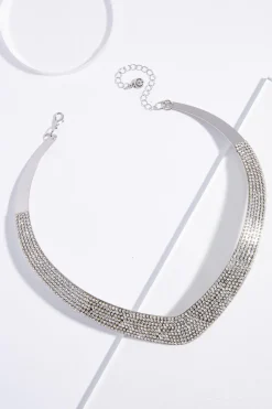 Rhinestone Statement Bib Necklace