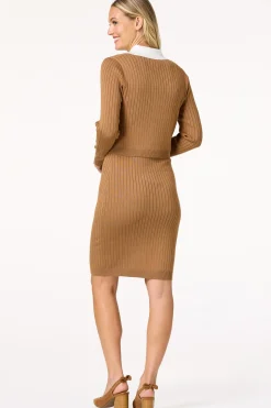Ribbed Cardigan Dress Set