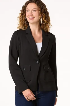 Ribbed Front Pocket Blazer