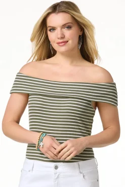 Ribbed Off Shoulder Top