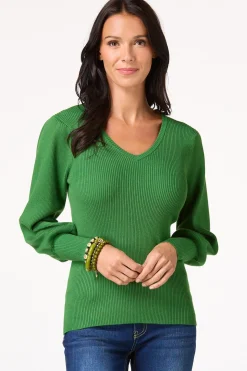 Ribbed Puff Sleeve Sweater