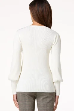 Ribbed Puff Sleeve Sweater