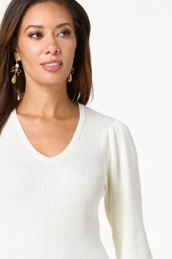 Ribbed Puff Sleeve Sweater