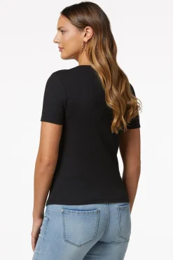 Ribbed Scoop Neck Top