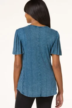 Ribbed Stud Trim Top