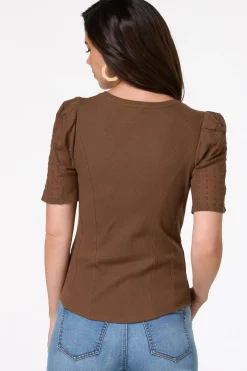 Ribbed Textured Sleeve Top