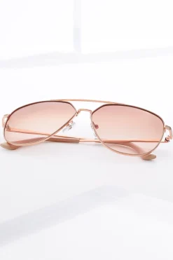 Rose Gold Aviator Sunglasses