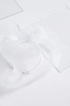Rosette Feather Pearl Fascinator