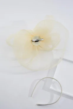 Rosette Feather Veil Fascinator
