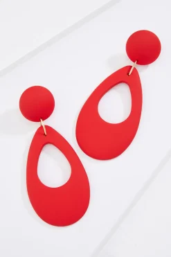 Rubber Coated Open Tear Earrings