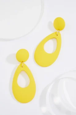 Rubber Coated Open Tear Earrings