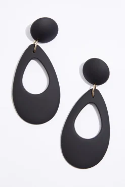 Rubber Coated Open Tear Earrings