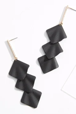 Rubber Diamond Linear Earrings