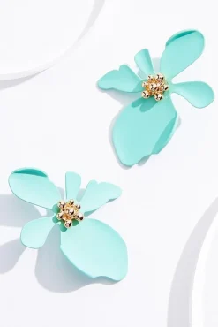 Rubber Flower Button Earrings