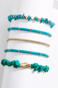 Rubber Shell Multi Bracelet Set
