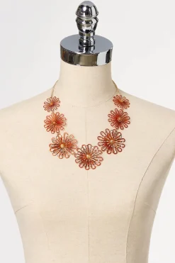 Rubber Wire Flower Necklace Set