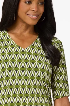 Ruched Abstract Floral Top