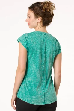 Ruched Faded Wash Tee