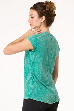 Ruched Faded Wash Tee