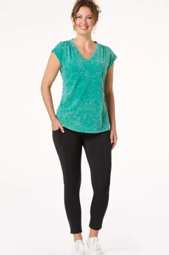 Ruched Faded Wash Tee