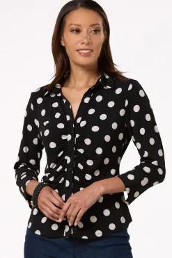 Ruched Polka Dot Top