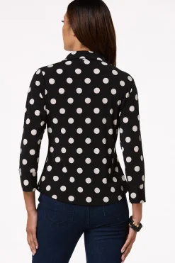 Ruched Polka Dot Top