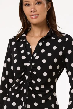 Ruched Polka Dot Top