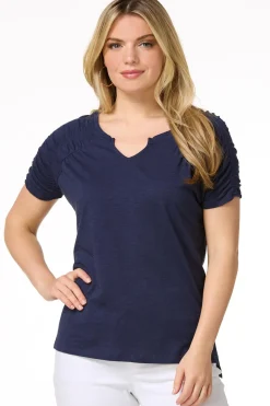 Ruched Shoulder Tee