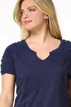 Ruched Shoulder Tee