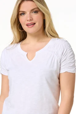 Ruched Shoulder Tee