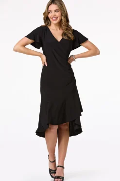 Ruched Side Drape Midi Dress