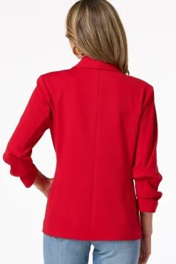 Ruched Sleeve Blazer
