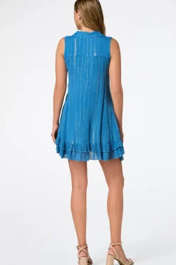 Ruffle Hem Washed Denim Dress