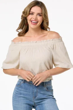Ruffled Balloon Sleeve Top