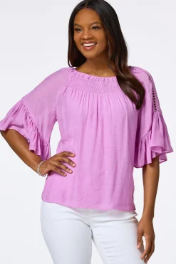 Ruffled Bell Sleeve Top