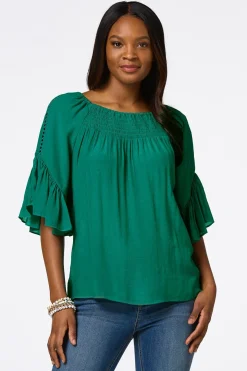 Ruffled Bell Sleeve Top